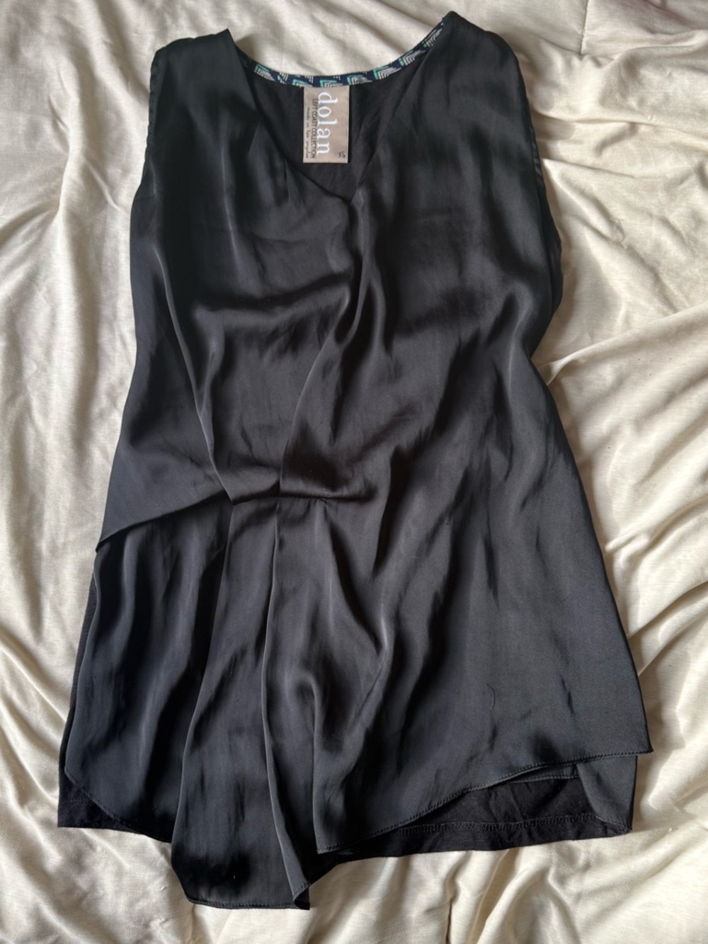 Anthropologie Lokoya Satin Tucked Sleeveless Evening Tunic